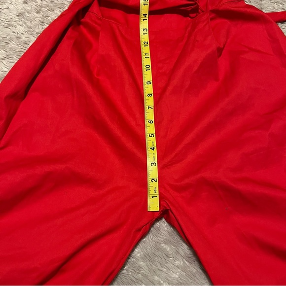 Gal Meets Glam Venetian Red Camille V-Neck Sash Waist Pants Jumpsuit 10 - Picture 9 of 11